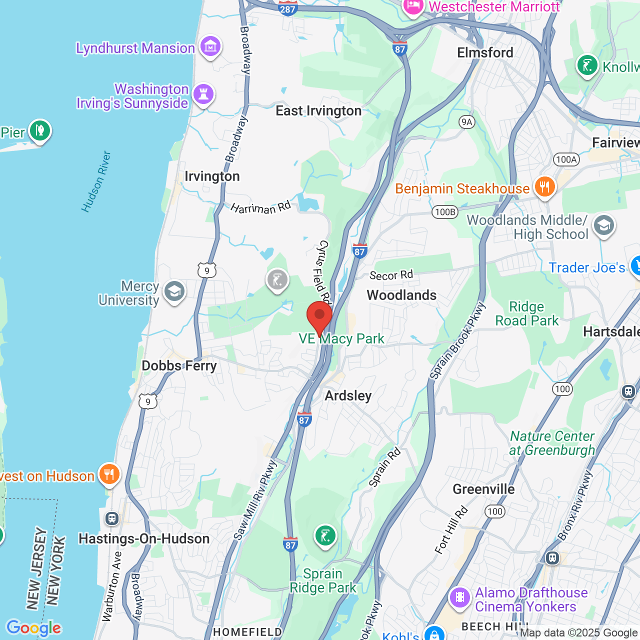 Google map image of our location in 2 Russell Place Dobbs Ferry, NY